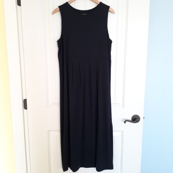 J. Jill Sleeveless Rayon Jersey Midi Dress Blue Size M - Picture 2 of 9